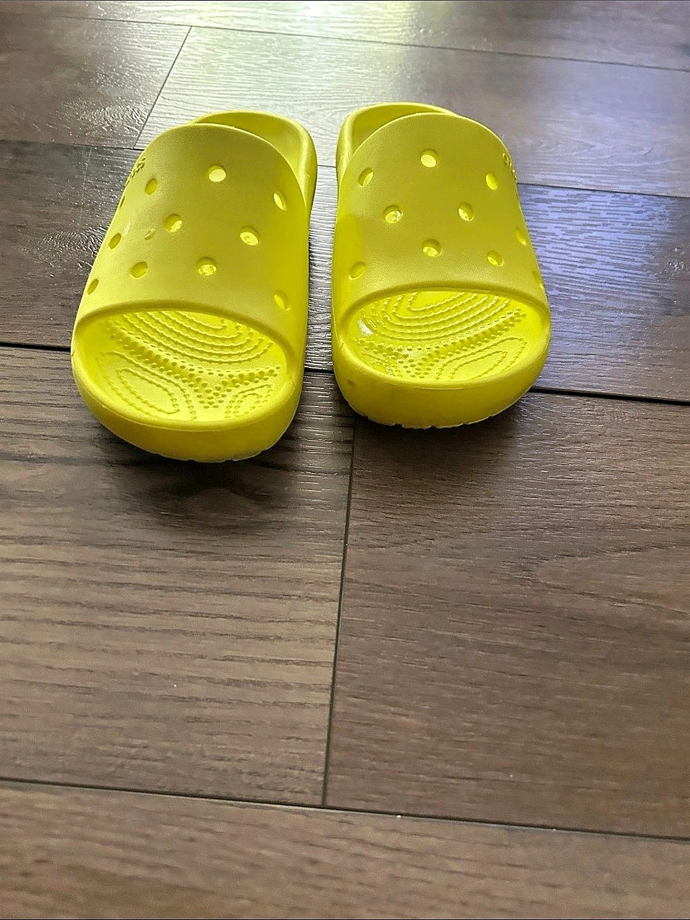 Crocs Classic Crush Slide Platform Sandals Yellow